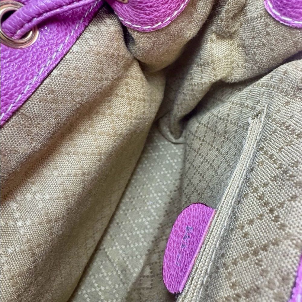 GUCCI Vintage Fuchsia Pink Suede Leather Mini Bamboo Backpack Napsack Auth - Picture 14 of 16